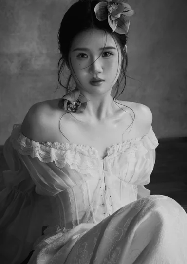 郭晶晶的黑白个人照片